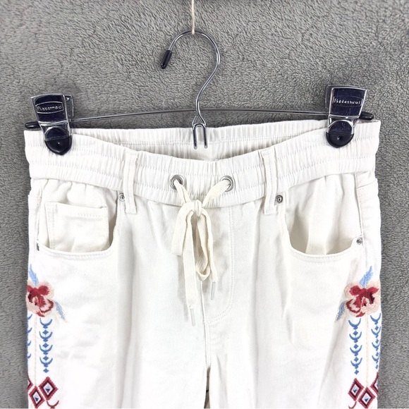 Driftwood Rivier Embroidered Joggers Womens XS Southwest Tribal Pants Jeans Boho - Picture 4 of 11